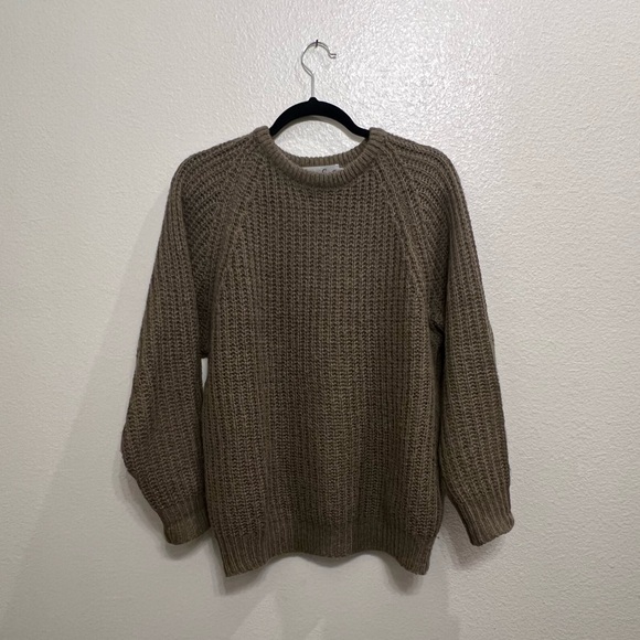 Vintage Taupe Brown Open Knit Chunky Oversized Pullover Sweater - Picture 6 of 11
